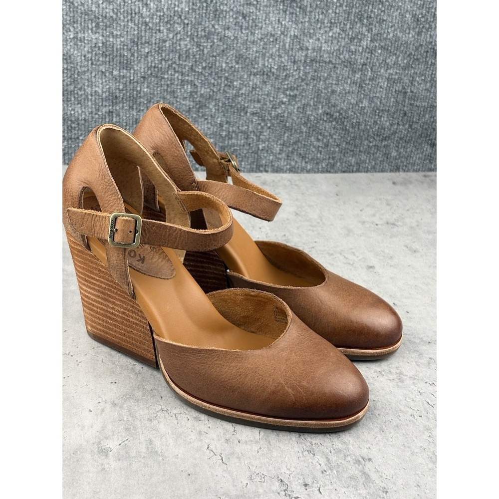 Kork Ease Harlow - Brown Leather - Sz 7 - Stacked Heel Shoes Read